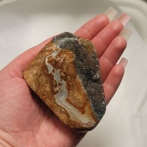 Black Galaxy Druzy Crystal Standing Cut Base Partially Polished Sugar Sparkles